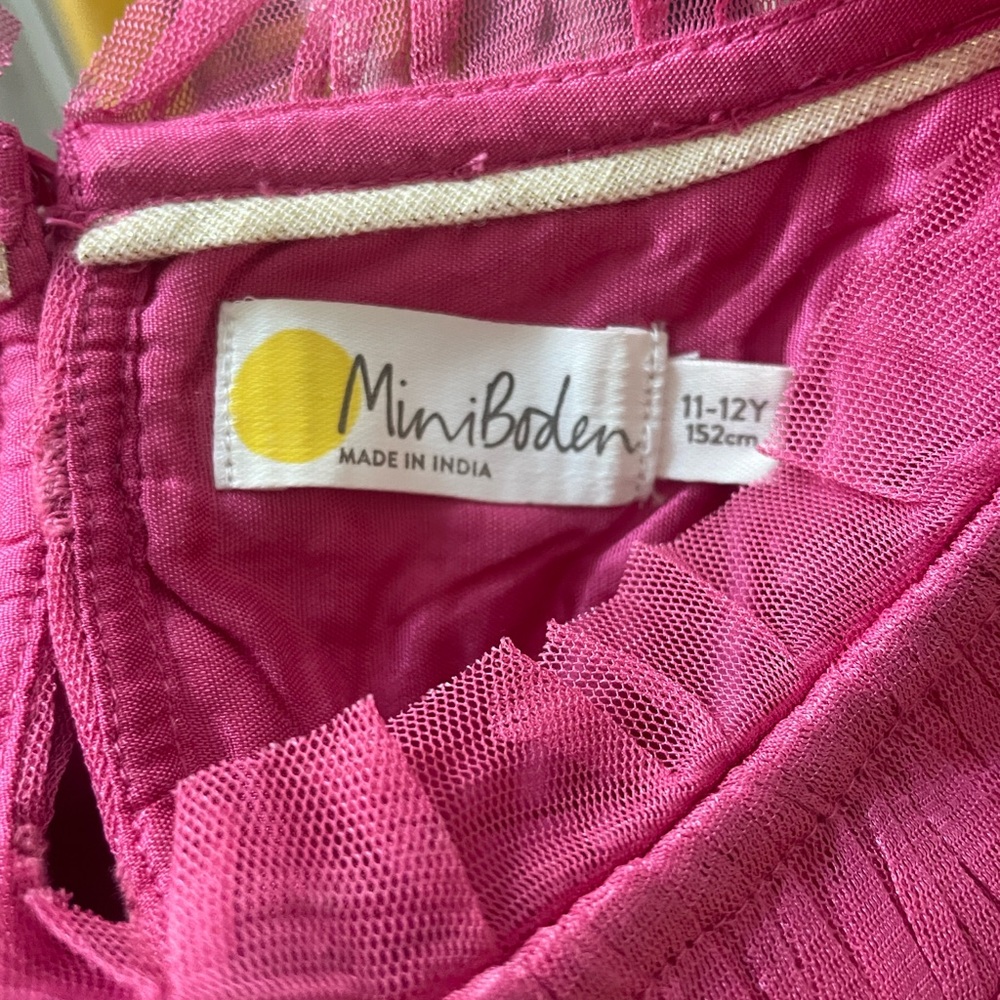 Mini Boden Pink Ruffle Dress - 11/12 - Picture 3 of 6
